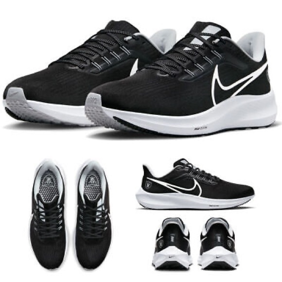 LAS VEGAS RAIDERS NIKE Zoom Pegasus 39 Running Shoe Men's Size 12 DR2049-001 - Picture 1 of 11
